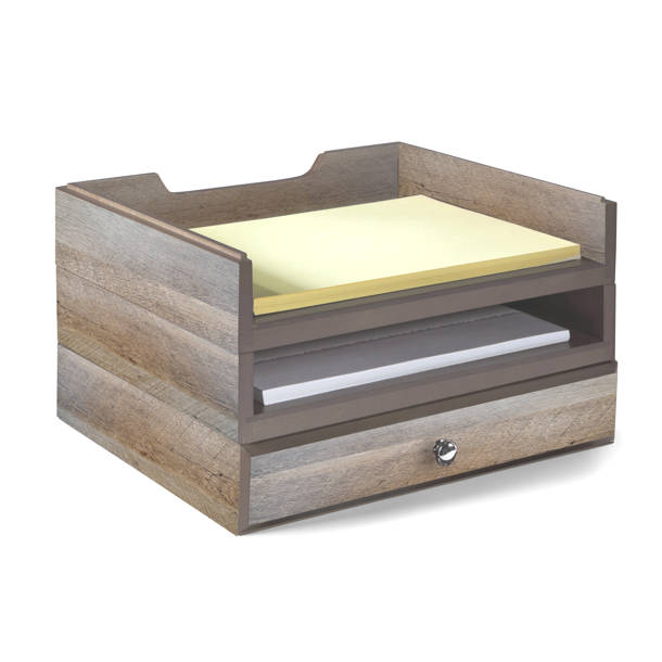 Darby Home Co Beaumys Stacking Wood Desk Organizers, 4 Letter Tray Kit & Reviews Wayfair